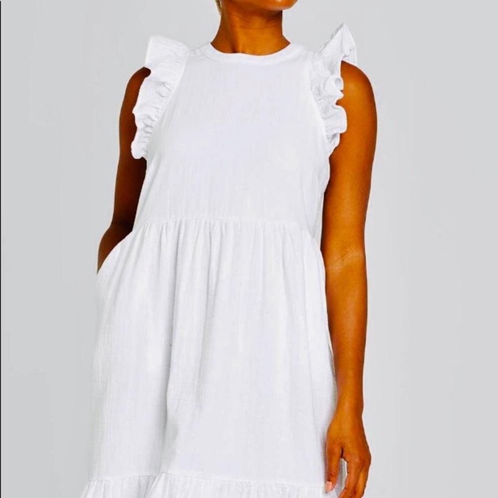 White ruffle dress